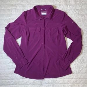 Columbia Purple Omni-Shade Button Up